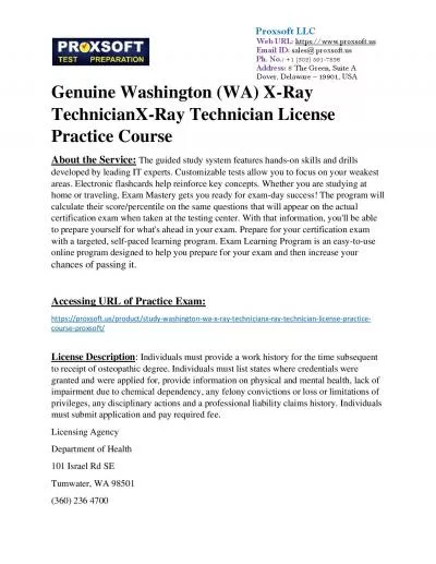 Genuine Washington (WA) X-Ray TechnicianX-Ray Technician License Practice Course