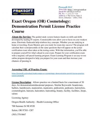 Exact Oregon (OR) Cosmetology: Demonstration Permit License Practice Course