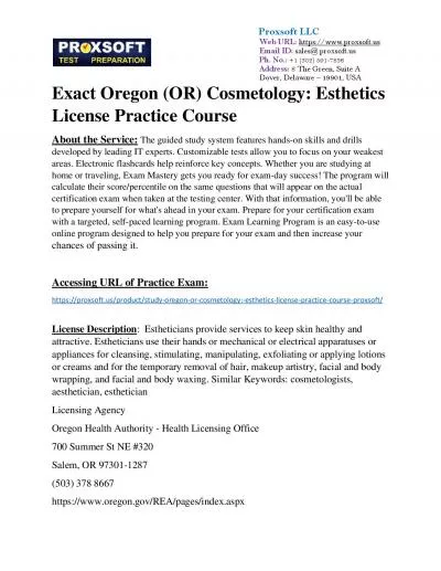 Exact Oregon (OR) Cosmetology: Esthetics License Practice Course