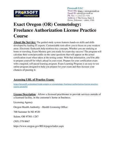 Exact Oregon (OR) Cosmetology: Freelance Authorization License Practice Course