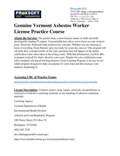 https://www.docslides.com/Nicky/genuine-vermont-asbestos-supervisor-license-practice-course