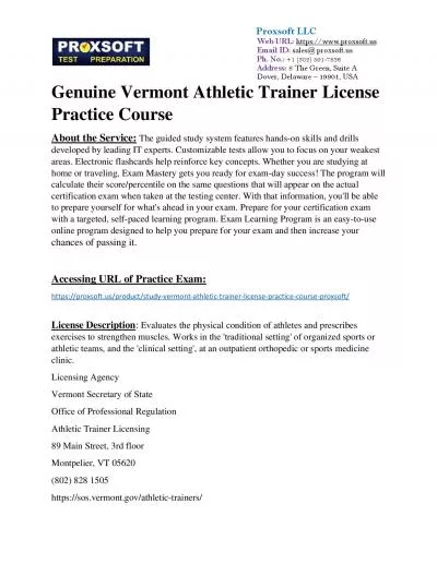 Genuine Vermont Athletic Trainer License Practice Course