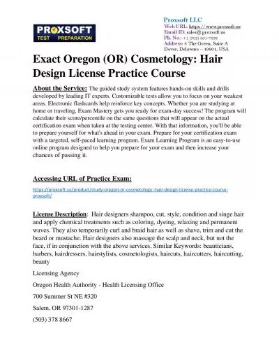 Exact Oregon (OR) Cosmetology: Hair Design License Practice Course