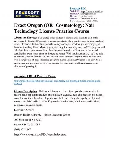 Exact Oregon (OR) Cosmetology: Nail Technology License Practice Course