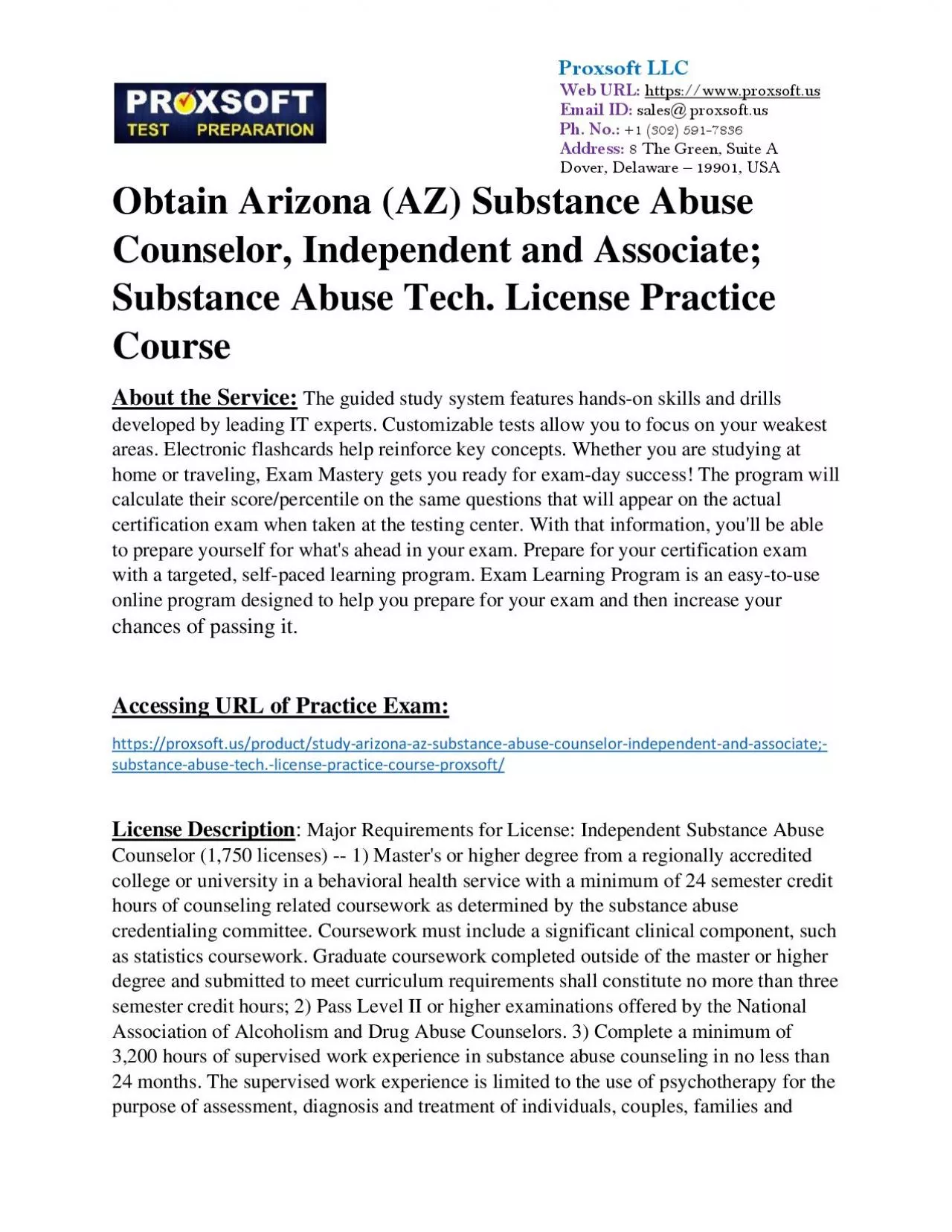 Obtain Arizona (AZ) Substance Abuse Counselor, Independent and Associate; Substance Abuse
