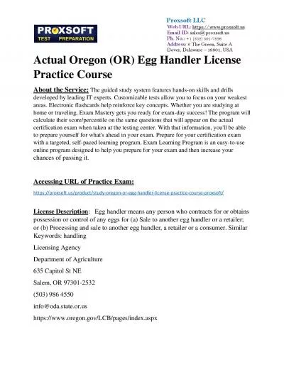 Actual Oregon (OR) Egg Handler License Practice Course