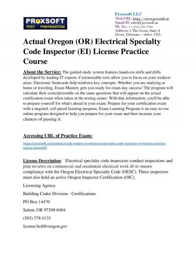Actual Oregon (OR) Electrical Specialty Code Inspector (EI) License Practice Course