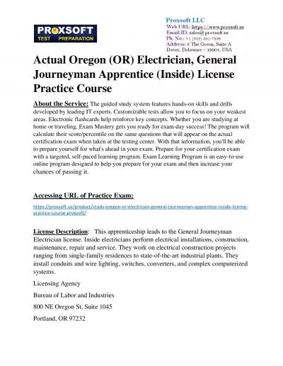 Actual Oregon (OR) Electrician, General Journeyman Apprentice (Inside) License Practice