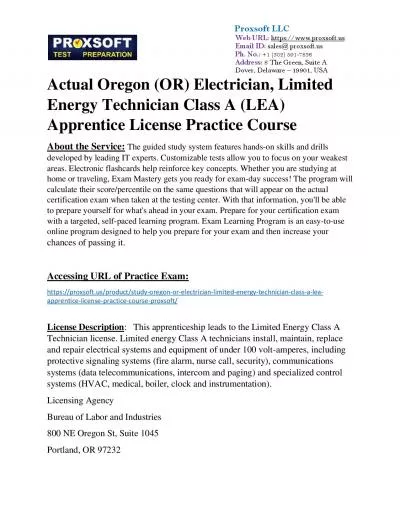 Actual Oregon (OR) Electrician, Limited Energy Technician Class A (LEA) Apprentice License Practice Course