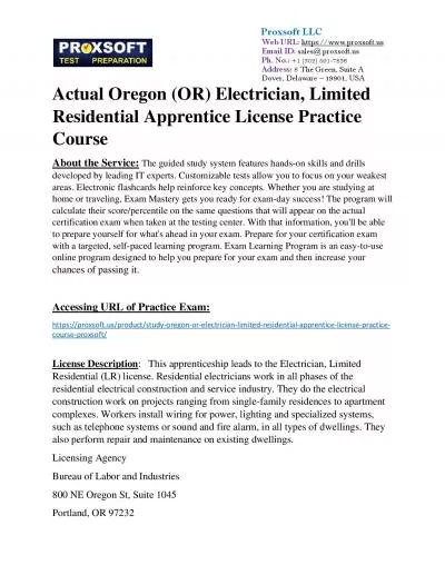 Actual Oregon (OR) Electrician, Limited Residential Apprentice License Practice Course