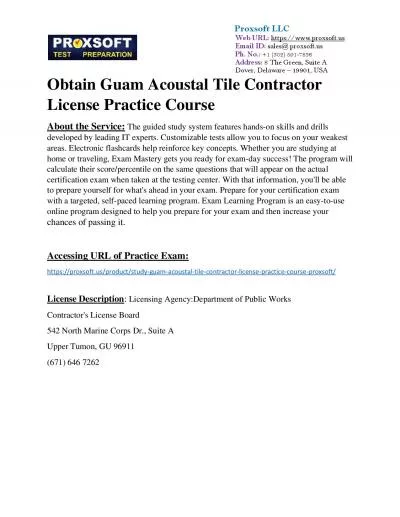 Obtain Guam Acoustal Tile Contractor License Practice Course