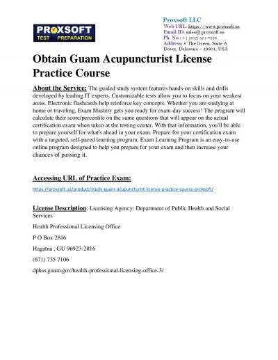 Obtain Guam Acupuncturist License Practice Course