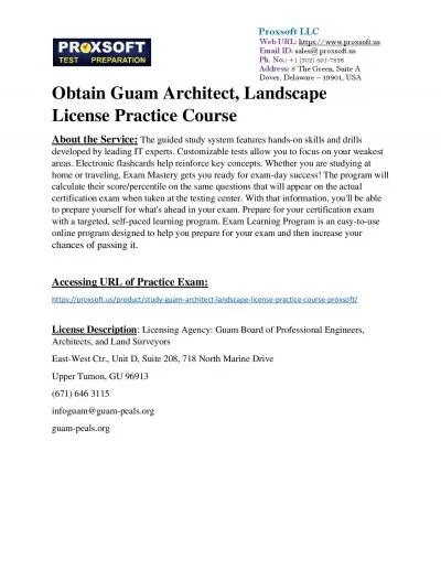 Obtain Guam Architect, Landscape License Practice Course