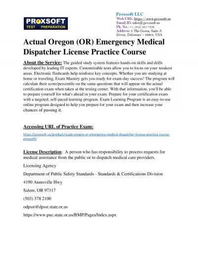 Actual Oregon (OR) Emergency Medical Dispatcher License Practice Course