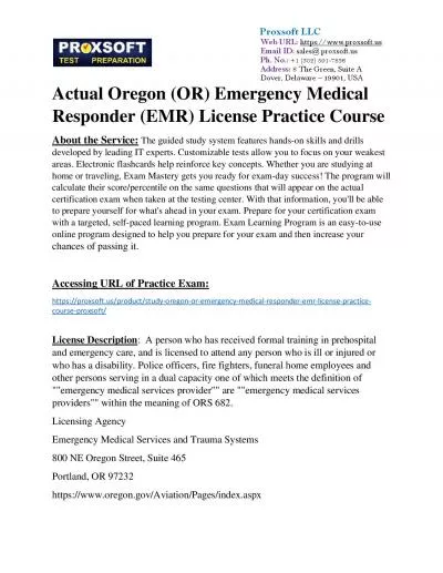 Actual Oregon (OR) Emergency Medical Responder (EMR) License Practice Course