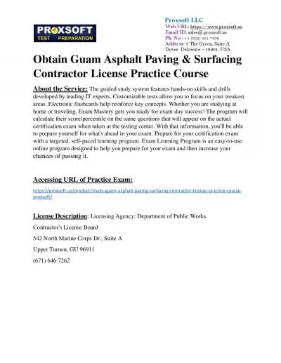 Obtain Guam Asphalt Paving & Surfacing Contractor License Practice Course