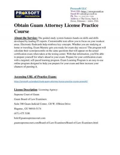 Obtain Guam Attorney License Practice Course