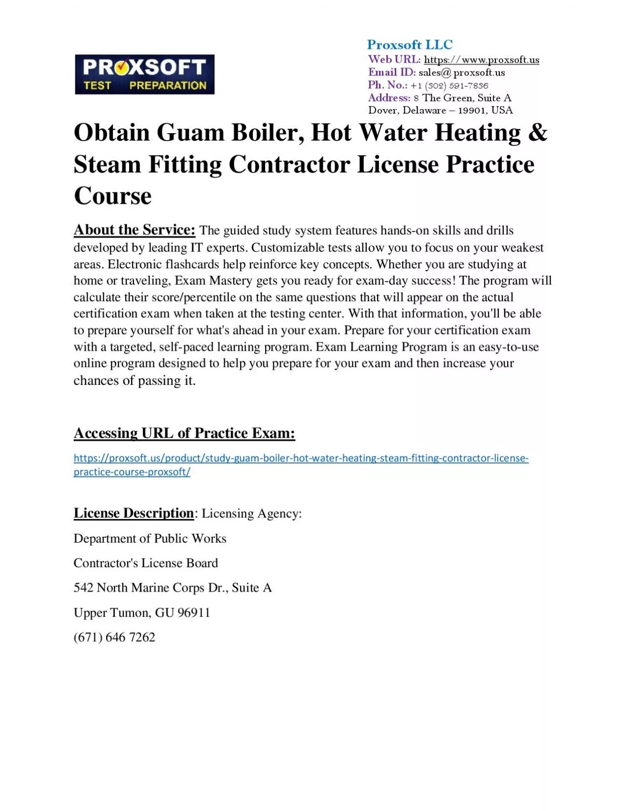 PDF-Obtain Guam Boiler, Hot Water Heating & Steam Fitting Contractor License Practice Course