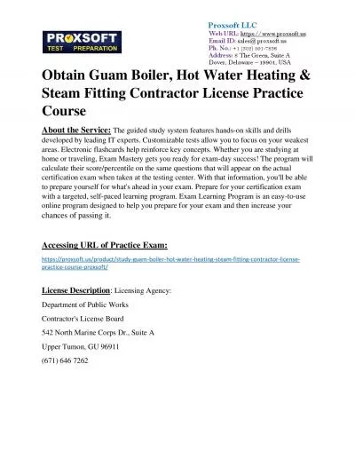 Obtain Guam Boiler, Hot Water Heating & Steam Fitting Contractor License Practice Course