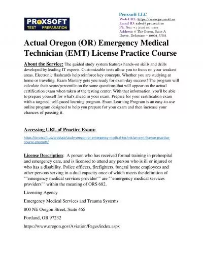 Actual Oregon (OR) Emergency Medical Technician (EMT) License Practice Course