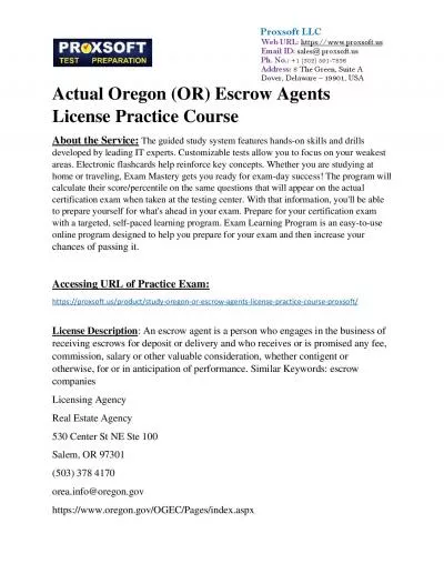 Actual Oregon (OR) Escrow Agents License Practice Course