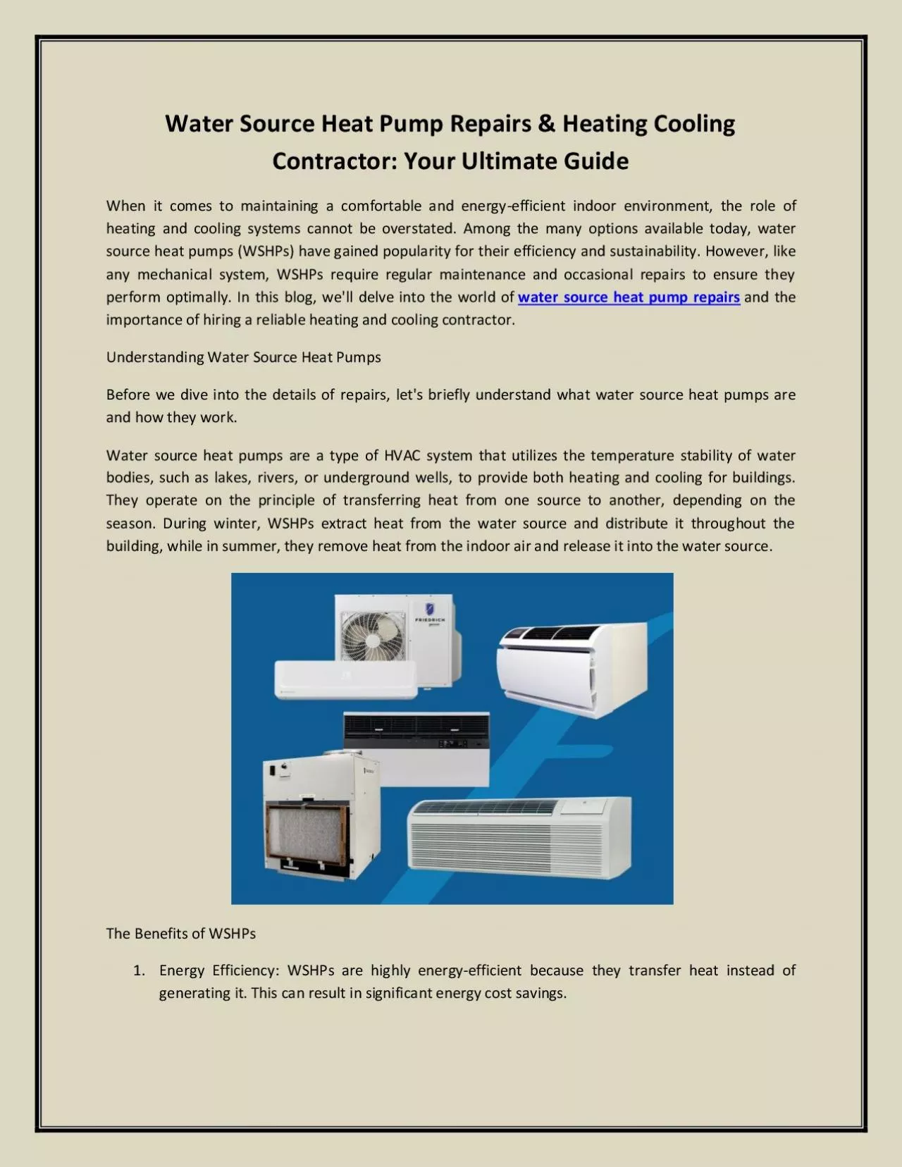 Water Source Heat Pump Repairs & Heating Cooling Contractor: Your Ultimate Guide