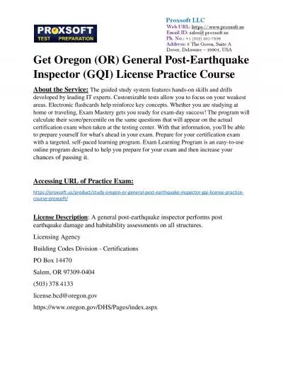 Get Oregon (OR) General Post-Earthquake Inspector (GQI) License Practice Course