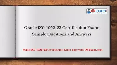 Oracle 1Z0-1052-23 Certification Exam: Sample Questions and Answers