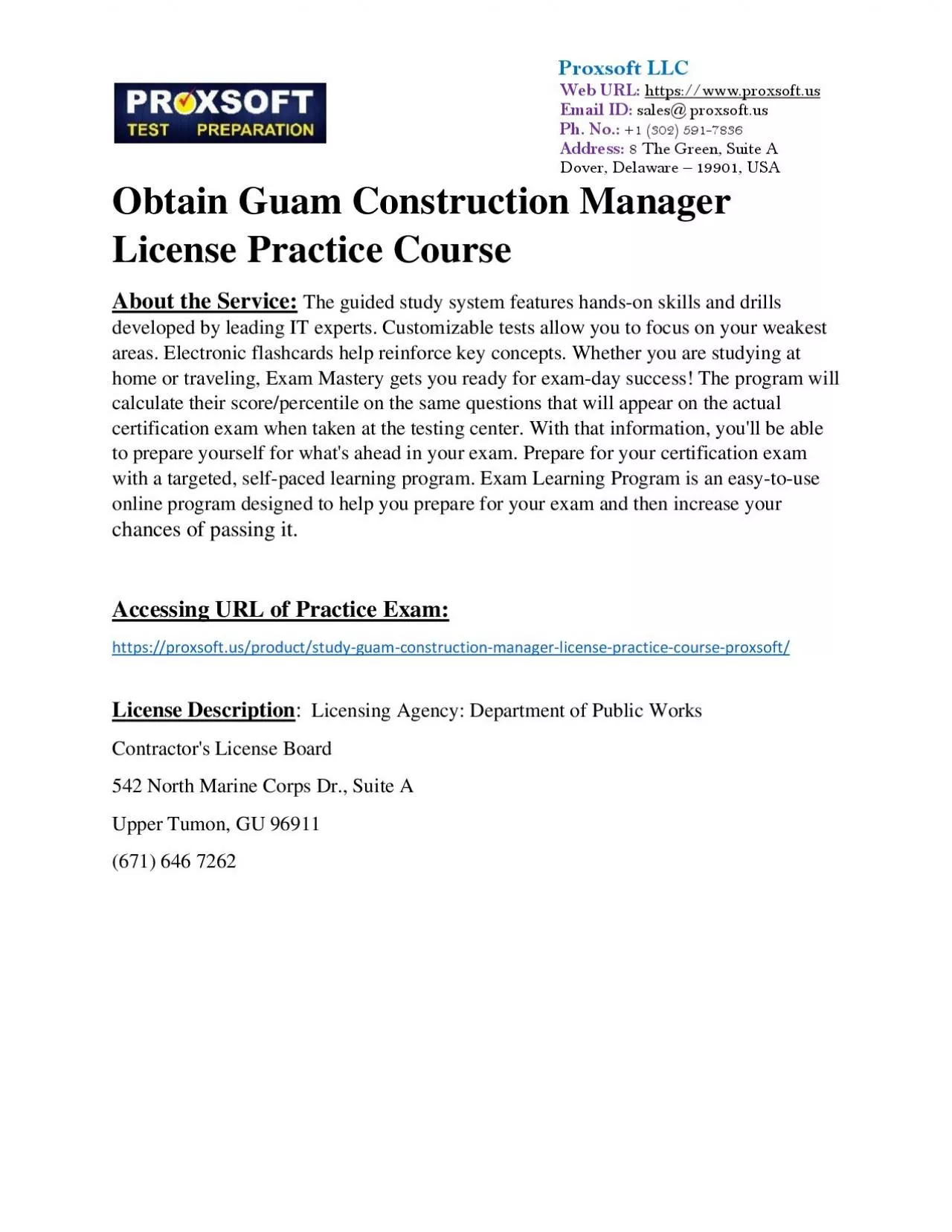 PDF-Obtain Guam Construction Manager License Practice Course