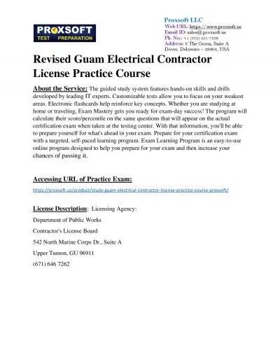 Revised Guam Electrical Contractor License Practice Course