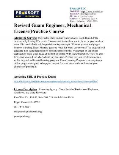 Revised Guam Engineer, Mechanical License Practice Course
