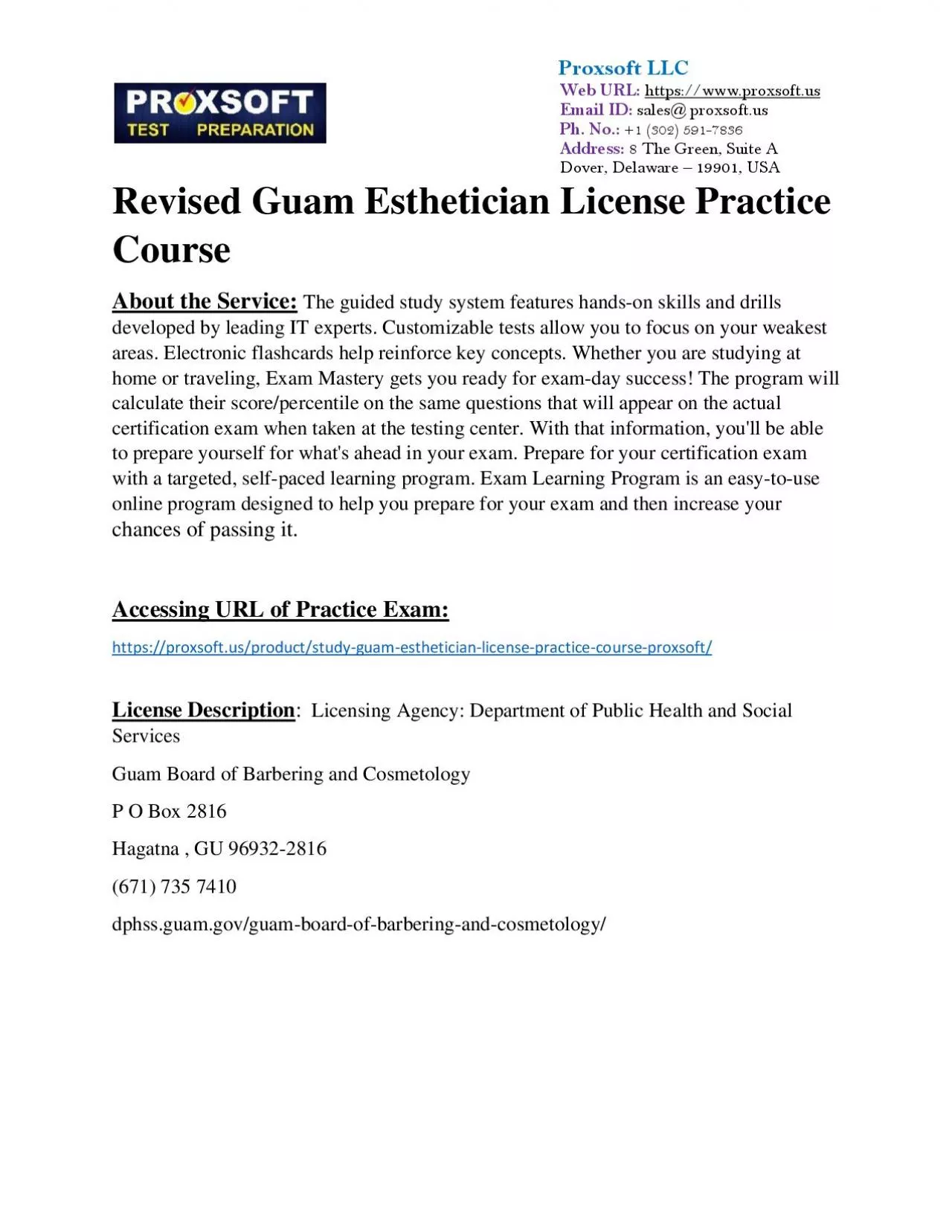 PDF-Revised Guam Esthetician License Practice Course