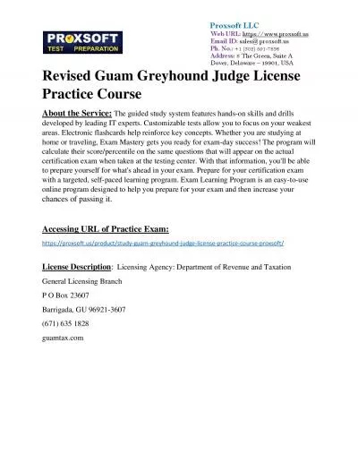 Revised Guam Greyhound Judge License Practice Course