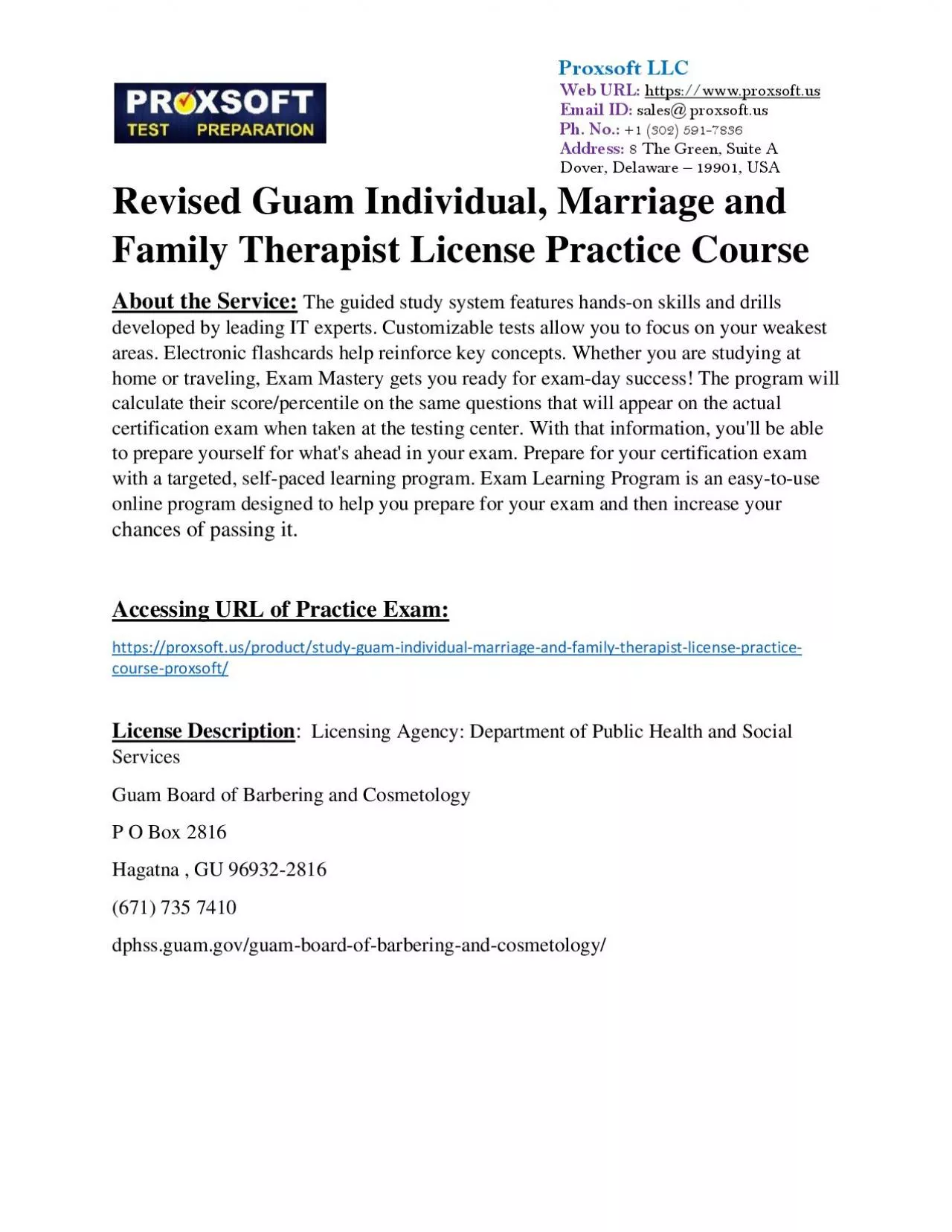 PDF-Revised Guam Individual, Marriage and Family Therapist License Practice Course