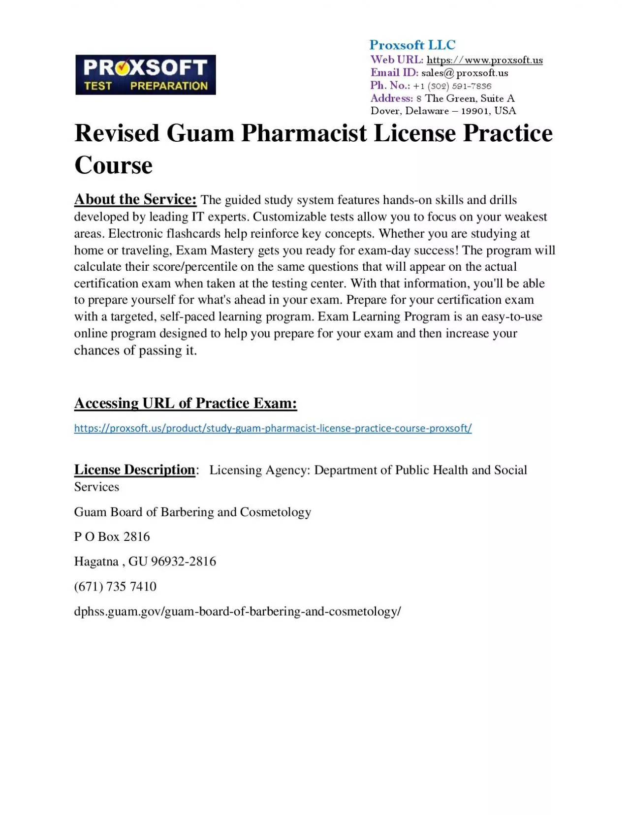 PDF-Revised Guam Pharmacist License Practice Course