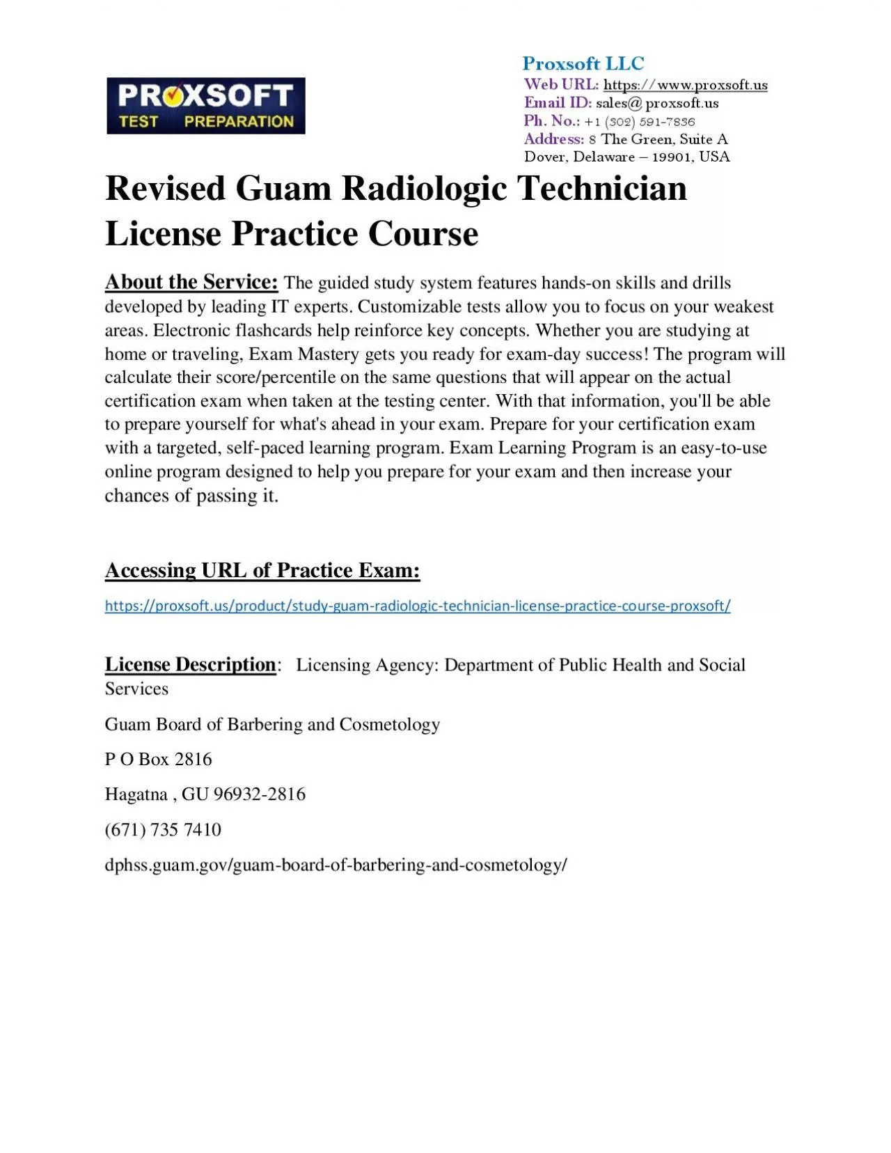 PDF-Revised Guam Radiologic Technician License Practice Course