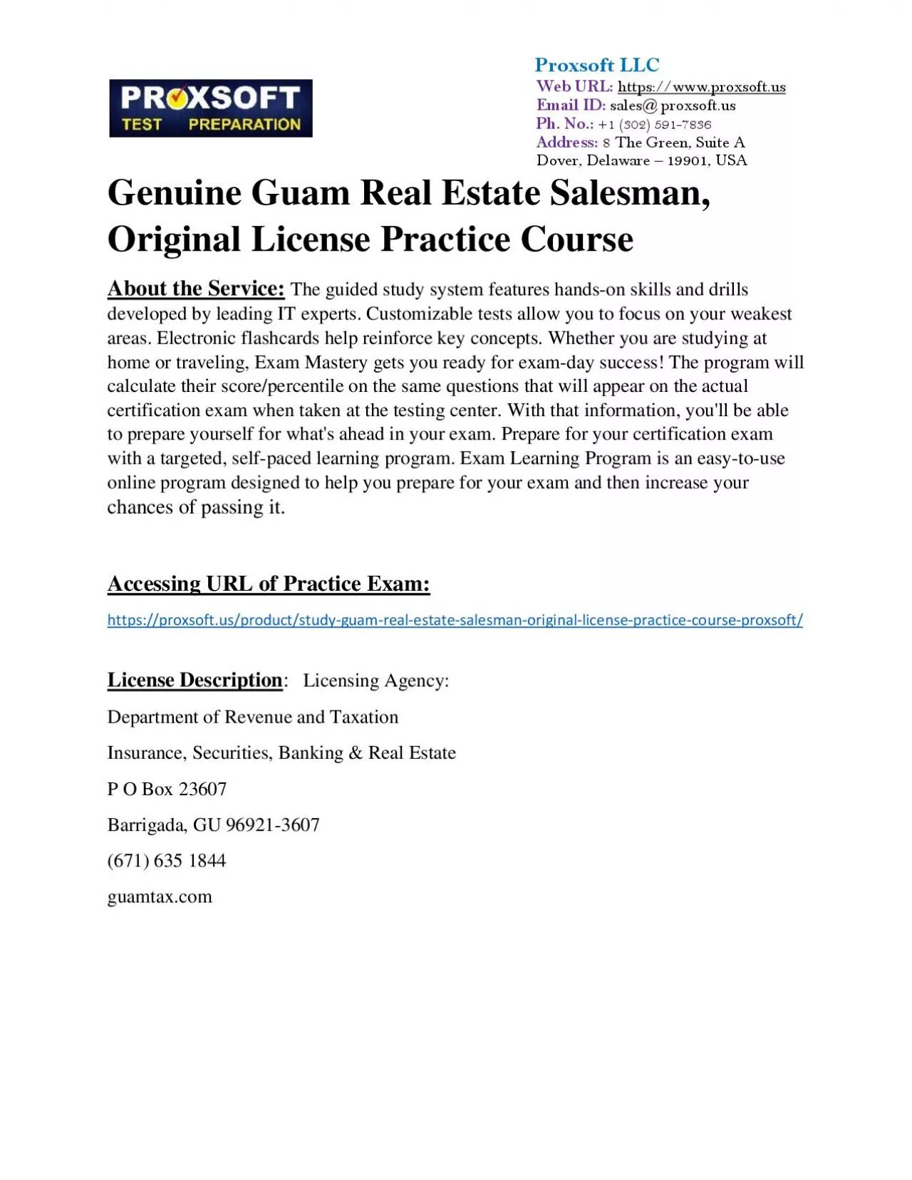 PDF-Genuine Guam Real Estate Salesman, Original License Practice Course