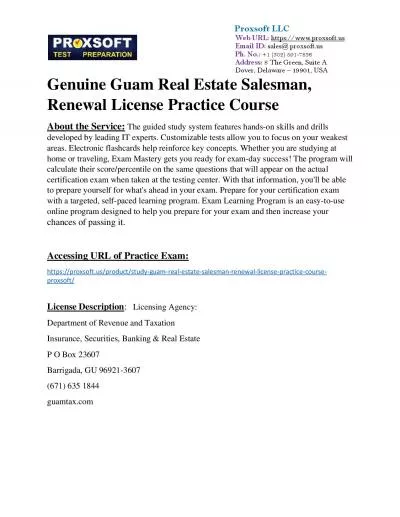 Genuine Guam Real Estate Salesman, Renewal License Practice Course