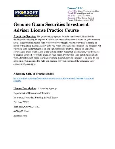 Genuine Guam Securities Investment Advisor License Practice Course