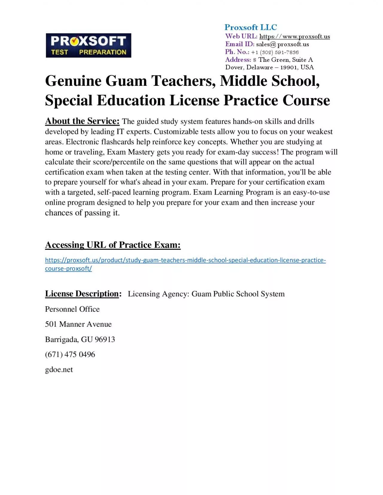 PDF-Genuine Guam Teachers, Middle School, Special Education License Practice Course