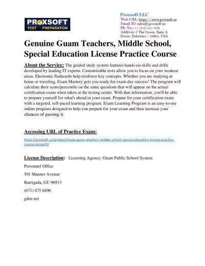 Genuine Guam Teachers, Middle School, Special Education License Practice Course