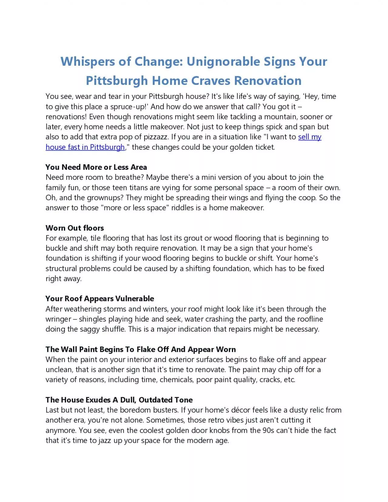 PDF-Whispers of Change: Unignorable Signs Your Pittsburgh Home Craves Renovation