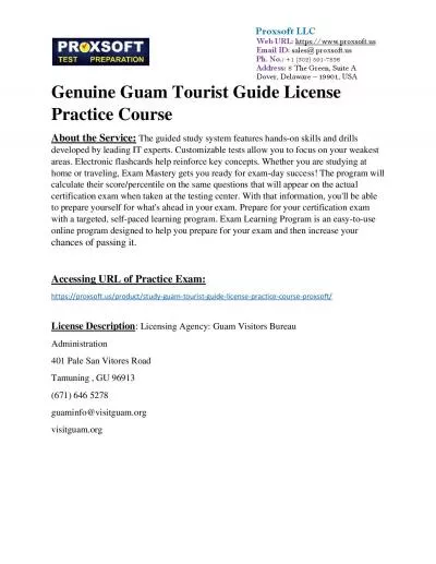 Genuine Guam Tourist Guide License Practice Course