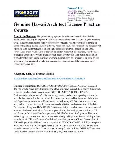 Genuine Hawaii Architect License Practice Course