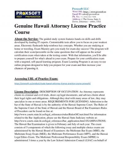 Genuine Hawaii Attorney License Practice Course