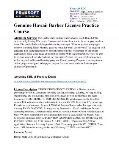 Genuine Hawaii Audiologist License Practice Course