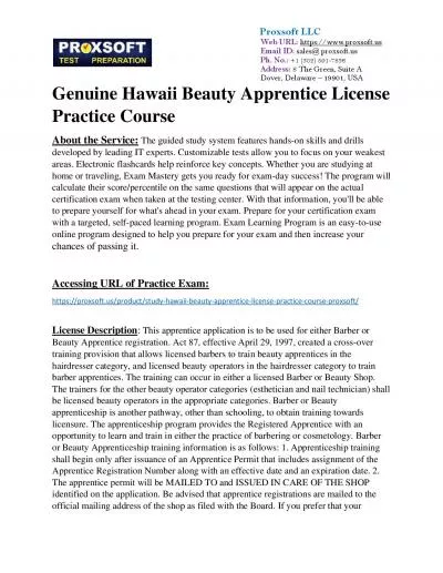 Genuine Hawaii Beauty Apprentice License Practice Course