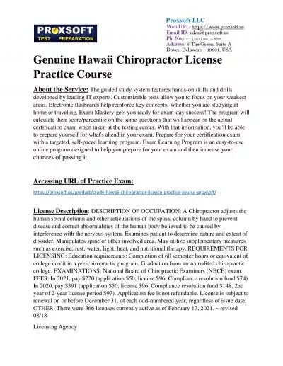 Genuine Hawaii Chiropractor License Practice Course