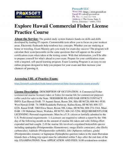 Explore Hawaii Commercial Fisher License Practice Course