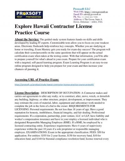 Explore Hawaii Contractor License Practice Course